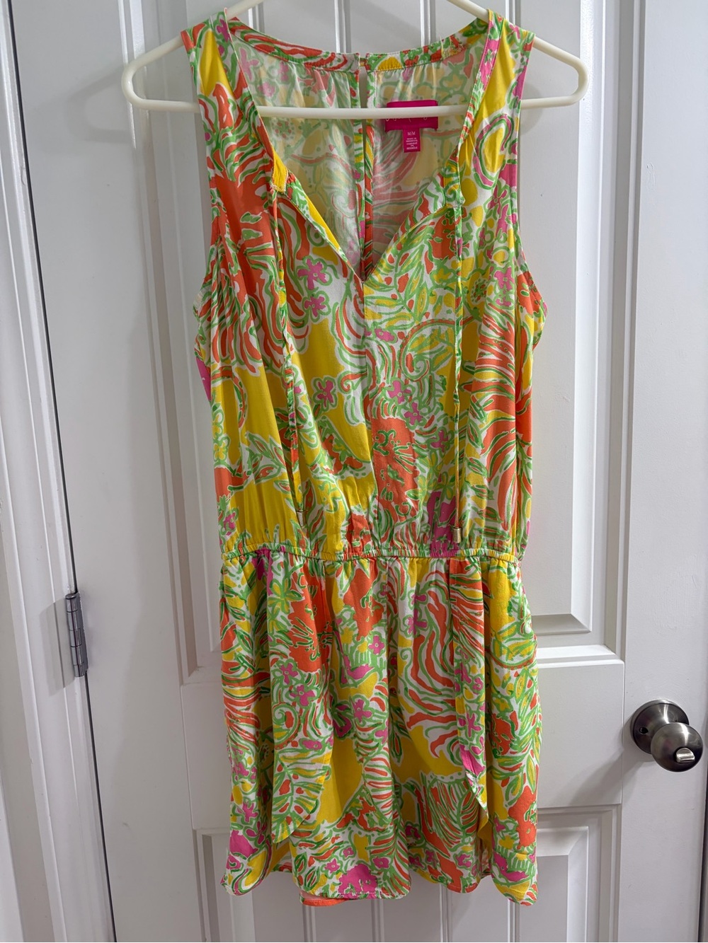 Lilly Pulitzer Target Challis Romper Happy Place Sz M Summer Resort Vacation - Picture 2 of 10